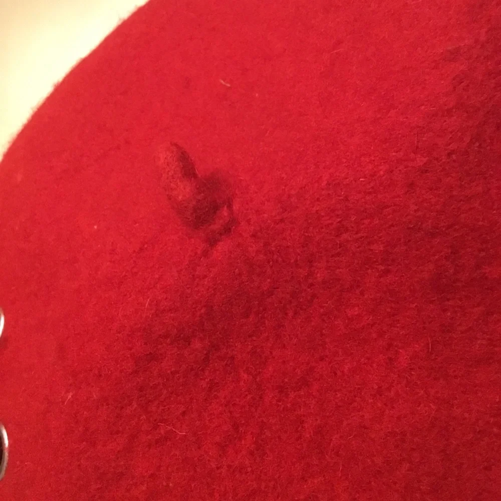 Red Studded Wool Beret hat